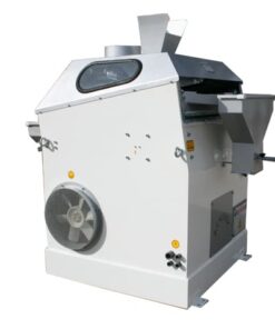 Seed processing machine with vibratory pressure-type deck