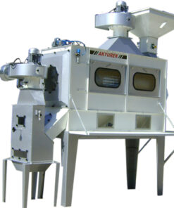 Heavy-duty seed polisher machine with batch friction polishing and aspiration system for sunflower, mung beans, and pulses