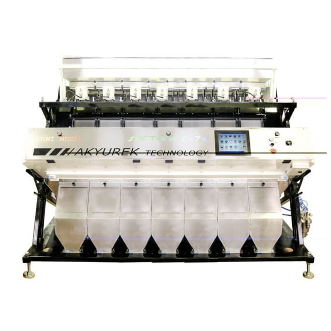 Mmctech Color Sorter Seven Channel for high-precision sorting of grains, seeds, and pulses with advanced LED and AI-powered technology.